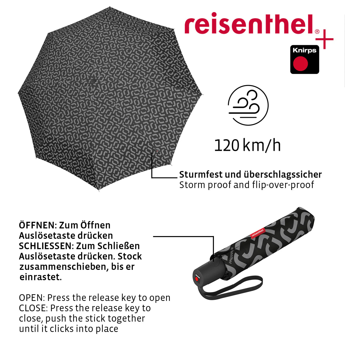 Umbrella Pocket Duomatic Signature Black