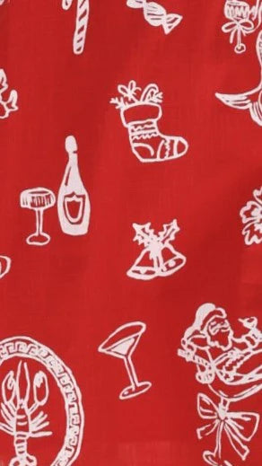 Marcel Maxi Dress - Red Festive Print