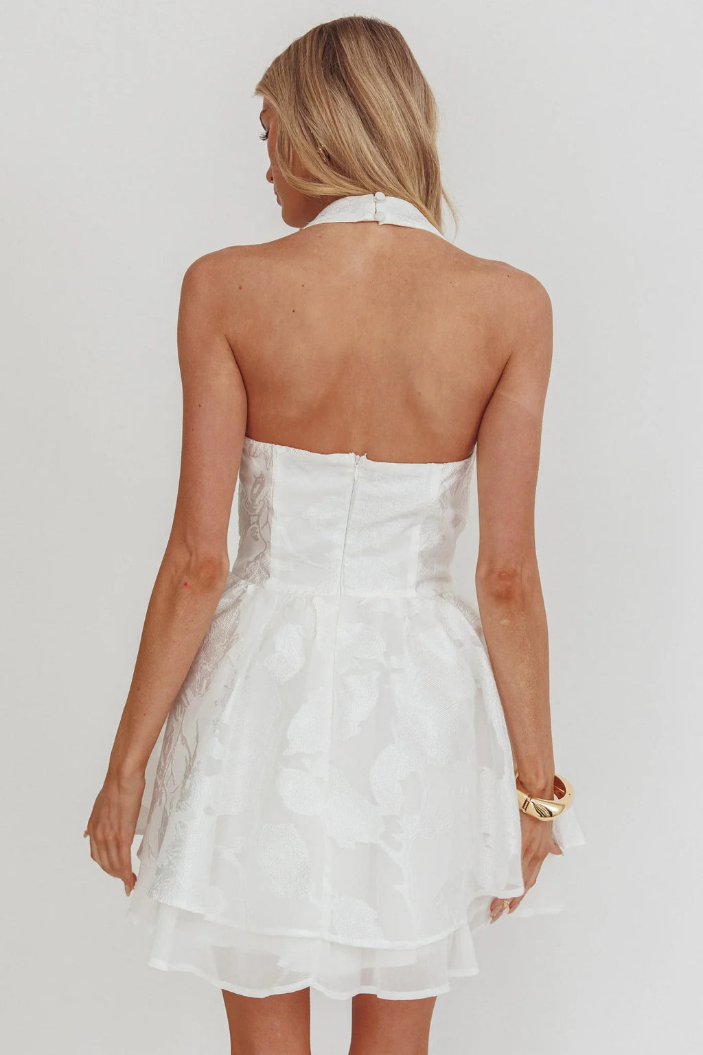 Lusting Halter A-Line Mini Dress White