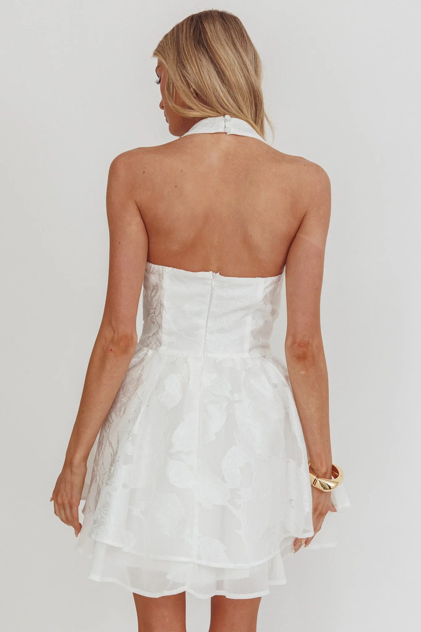 Lusting Halter A-Line Mini Dress White