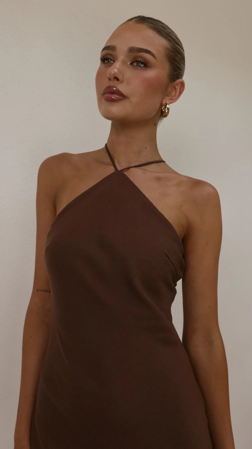 Chiara Linen Maxi Dress - Chocolate