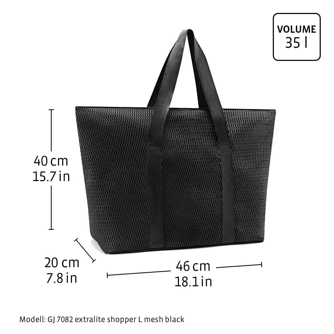 Extralite Shopper L Mesh Black