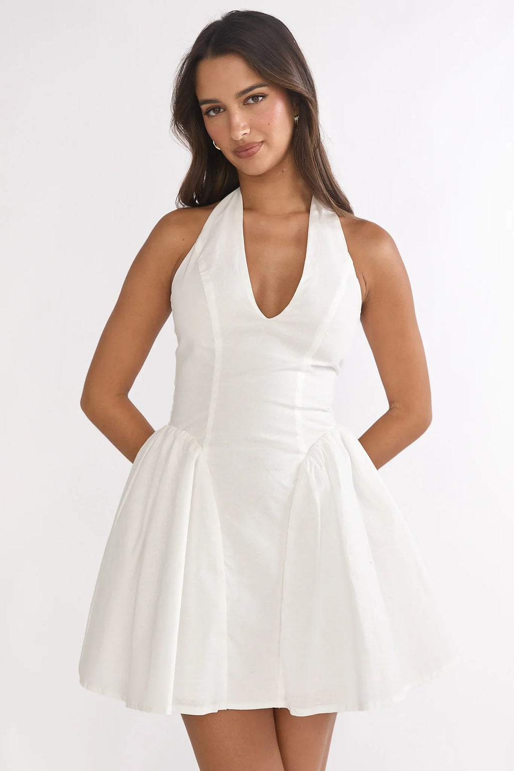 El Corazon Halterneck Mini Dress White