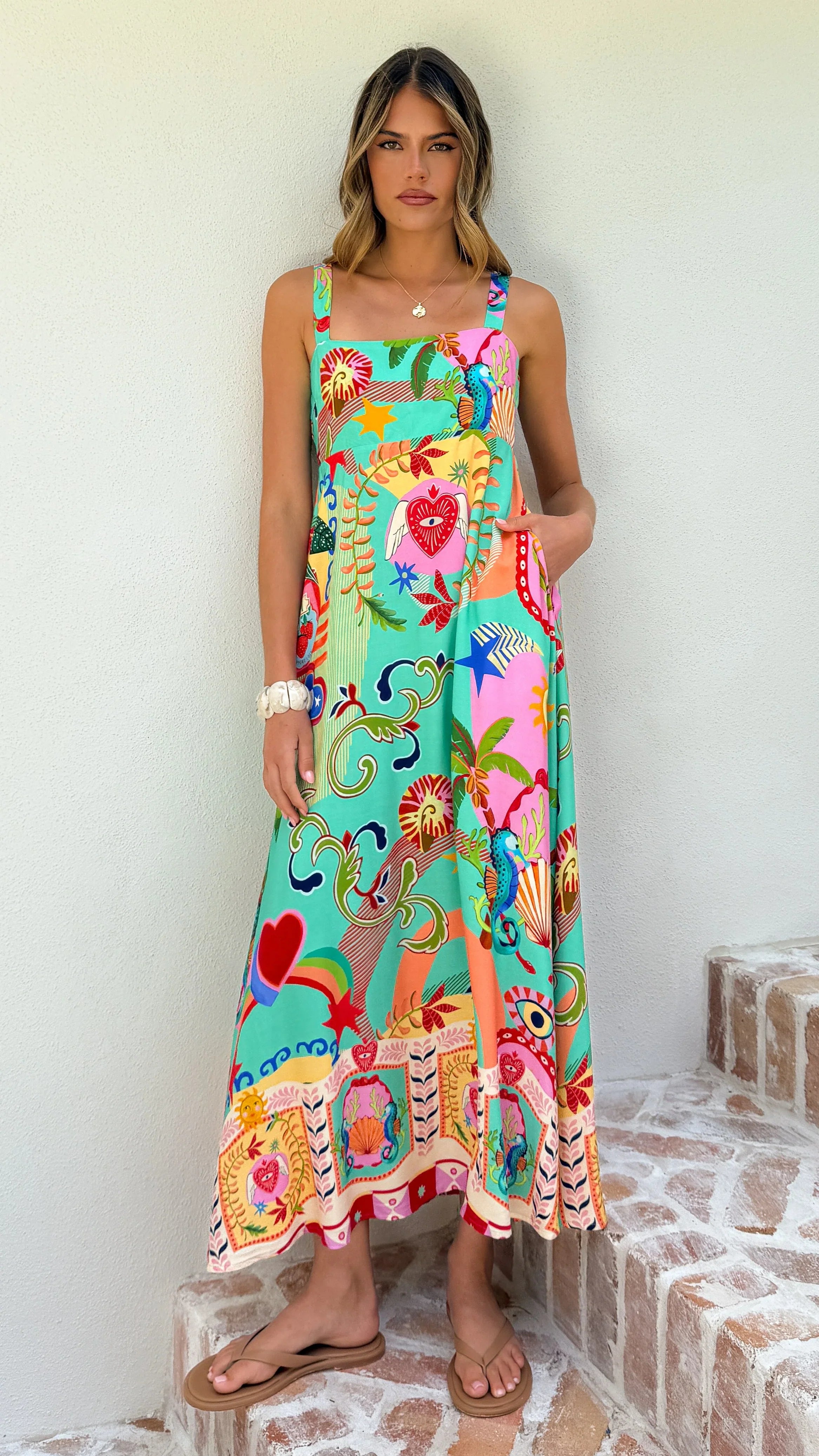 Trish Maxi Dress - Carnival Print