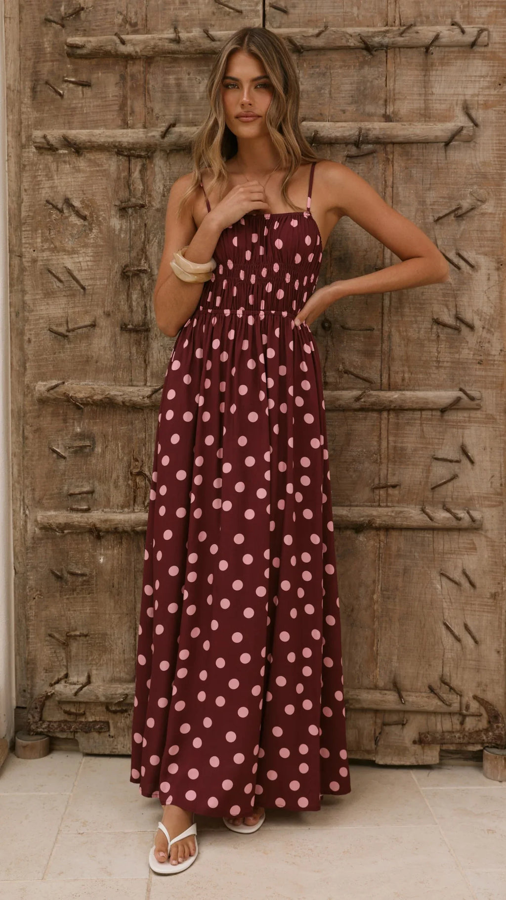 Solare Maxi Dress - Merlo/Marshmallow