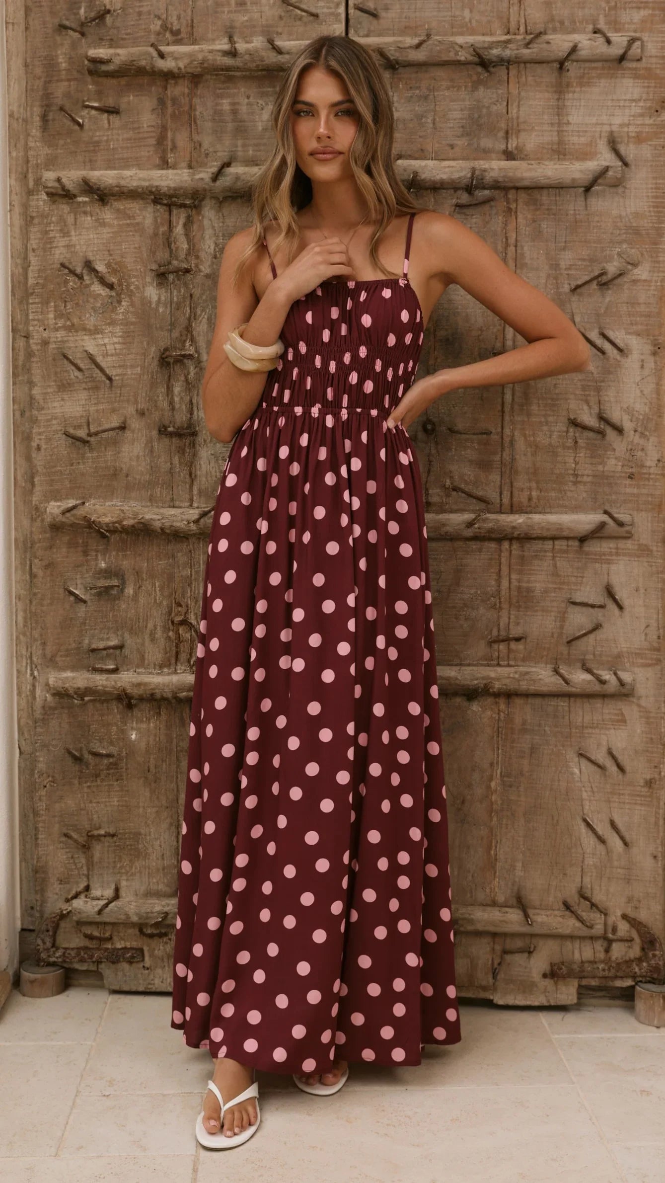 Solare Maxi Dress - Merlo/Marshmallow