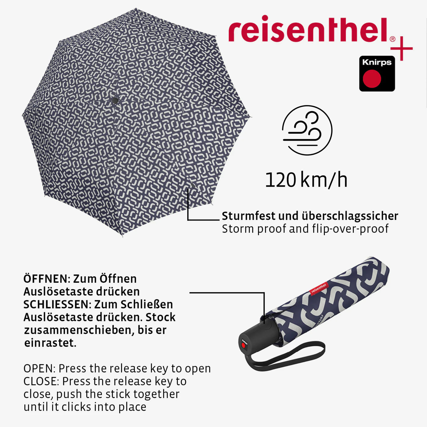 Umbrella Pocket Duomatic Signature Navy