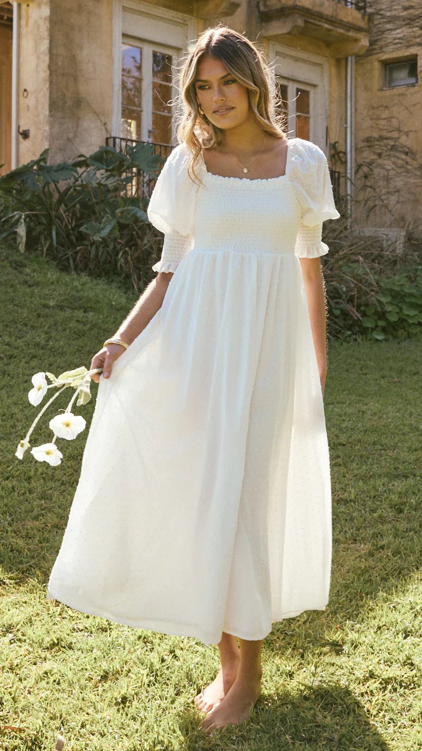 Cierra Midi Dress - White