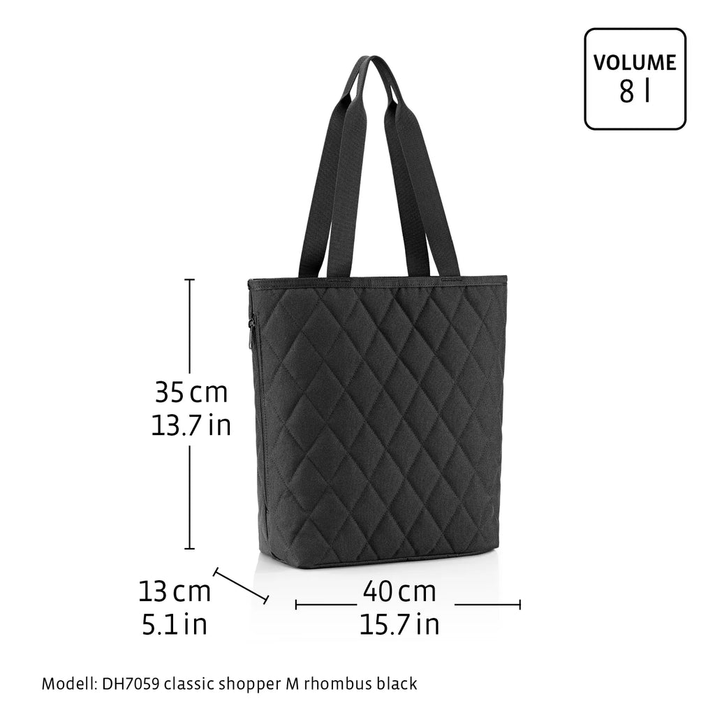 Classic Shopper M Rhombus Black