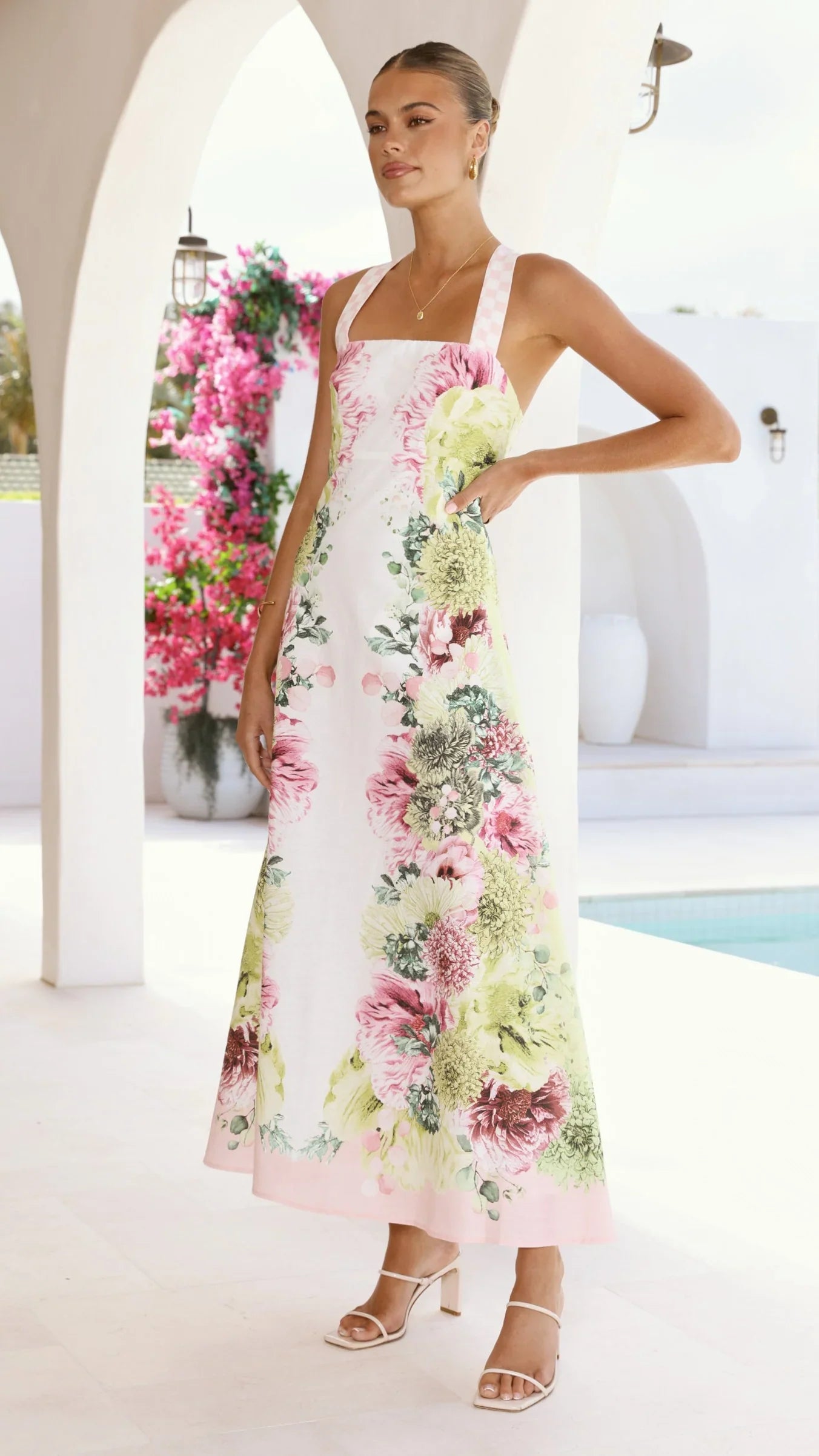 Stasia Midi Dress - Sorbet Symphony