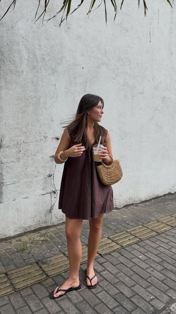 Vika Mini Dress - Brown