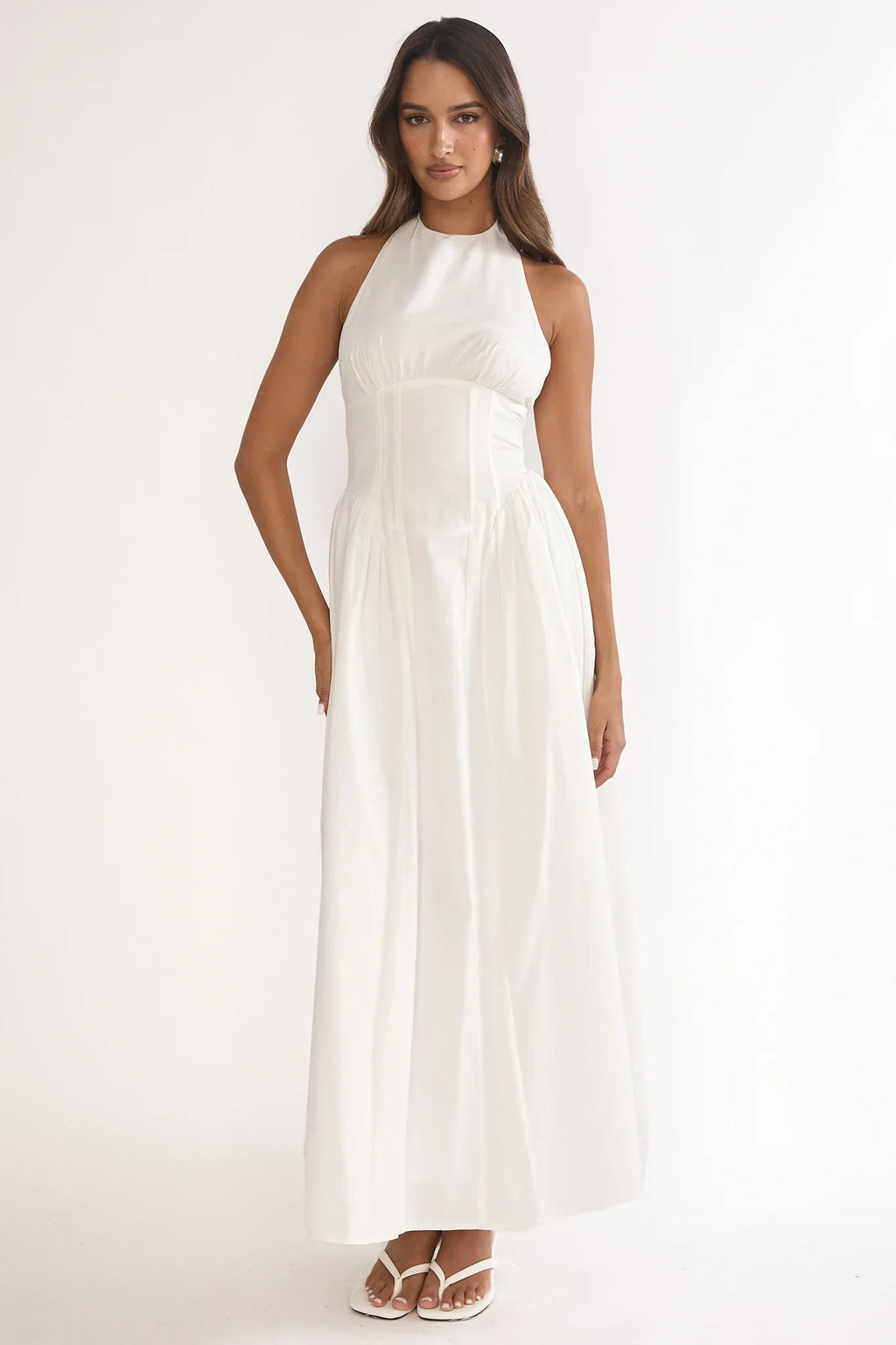 El Corazon High Halterneck Maxi Dress White