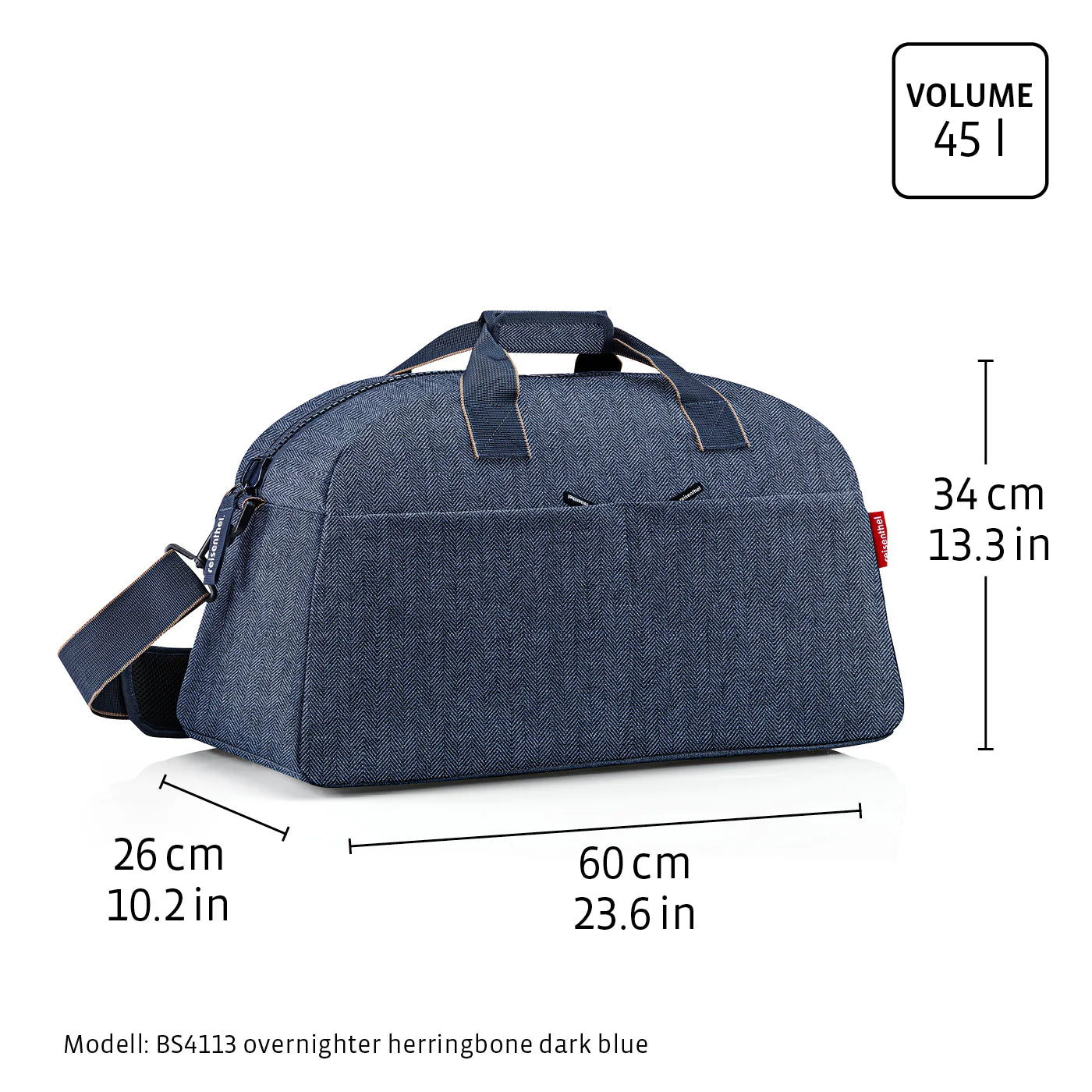 Overnighter Herringbone Dark Blue