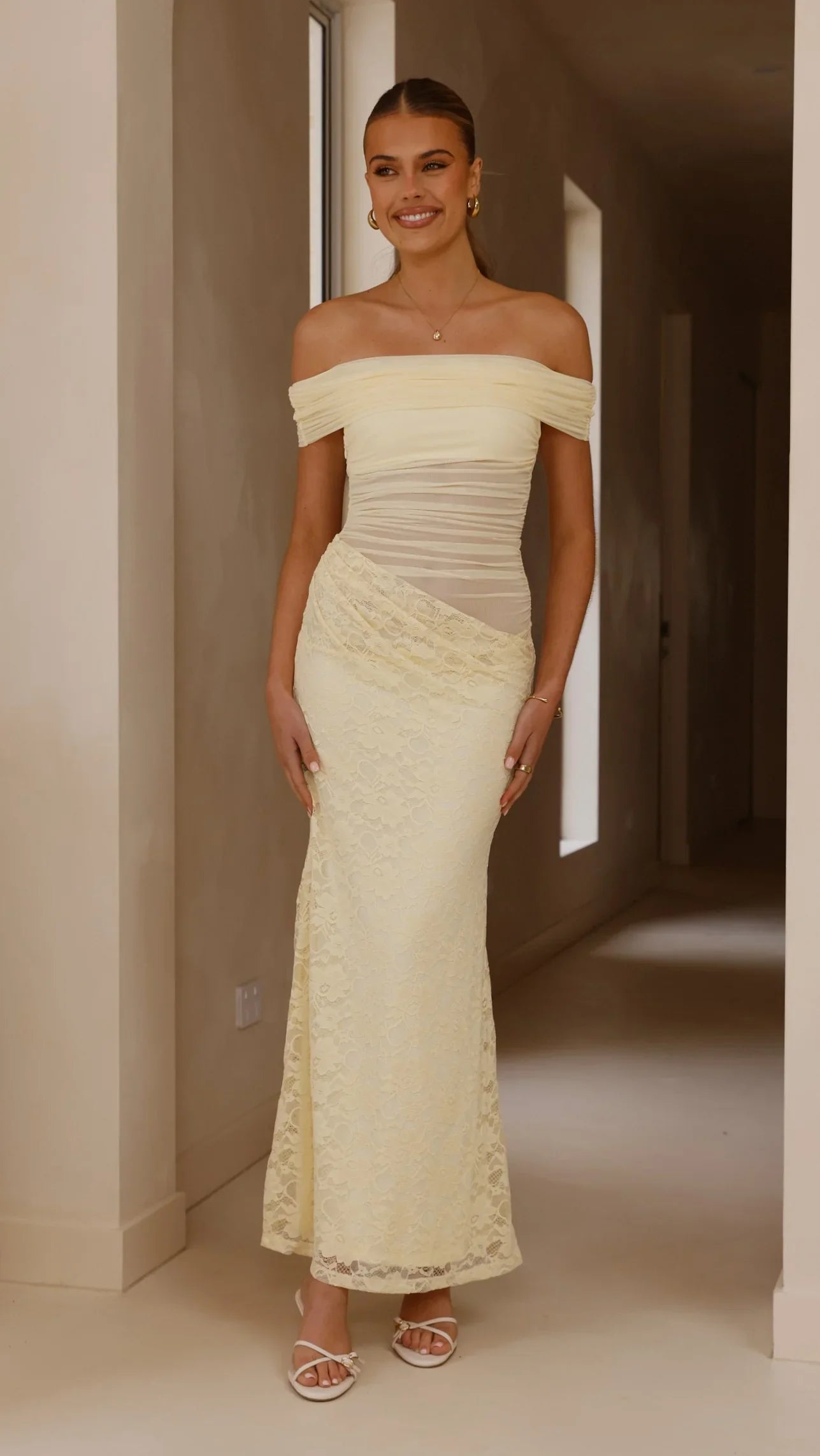 Tiarna Off The Shoulder Maxi Dress - Yellow