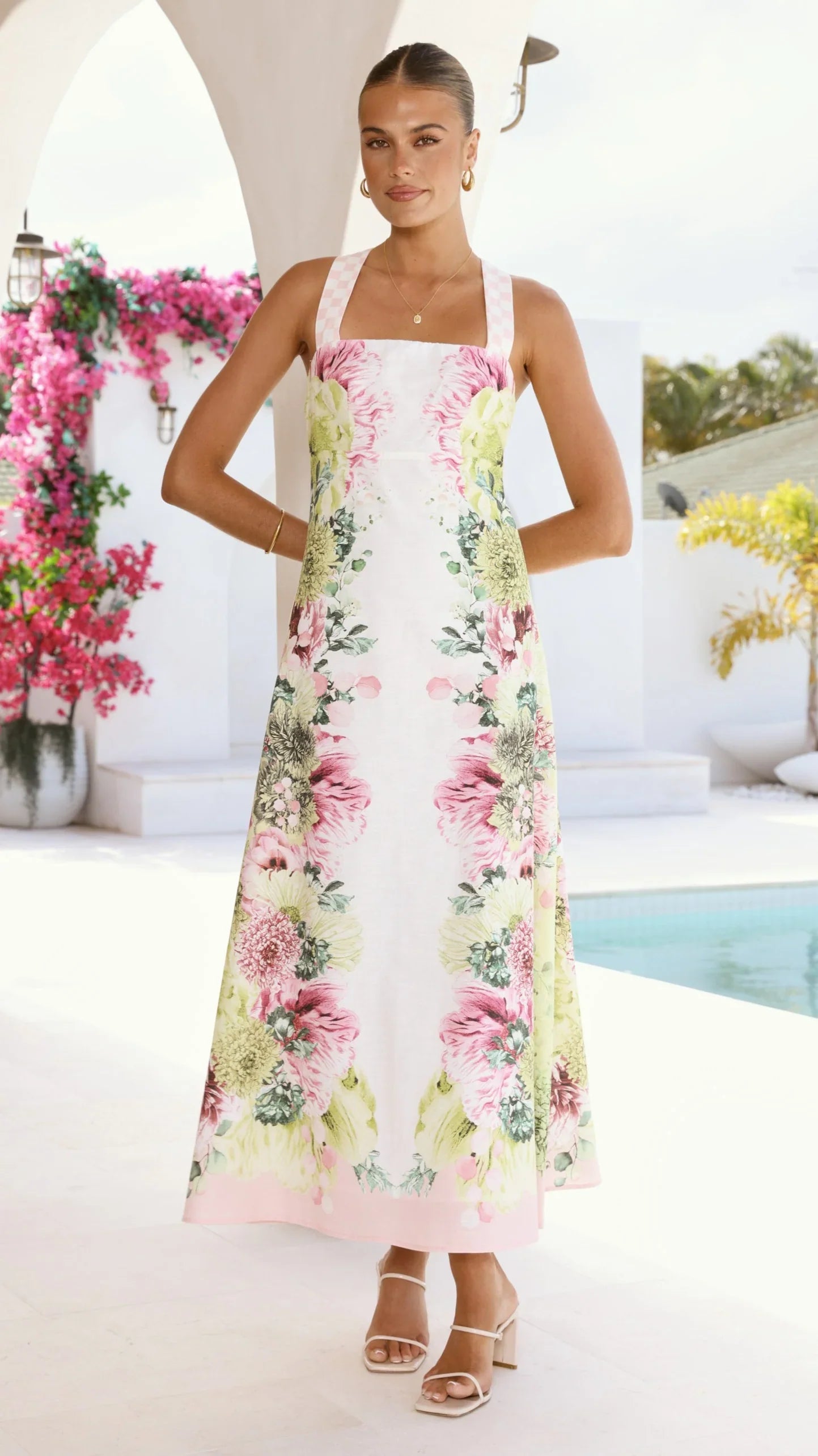 Stasia Midi Dress - Sorbet Symphony