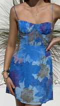 Rochelle Mini Dress - Blue Floral