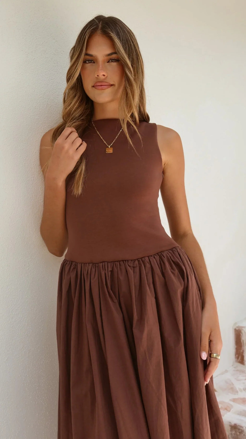 Alita Maxi Dress - Chocolate