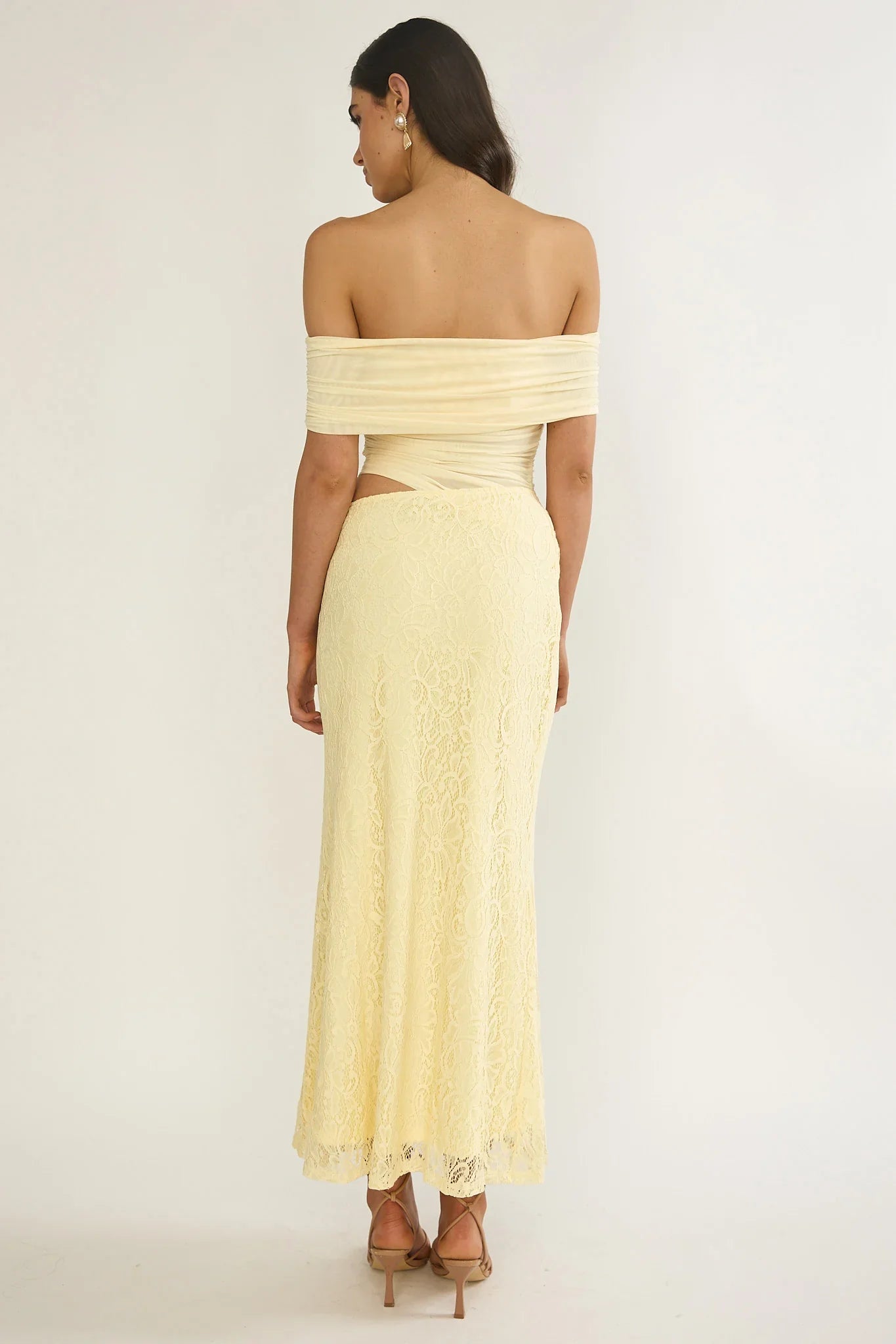 Lorely Off-Shoulder Lace Maxi Dress Butter