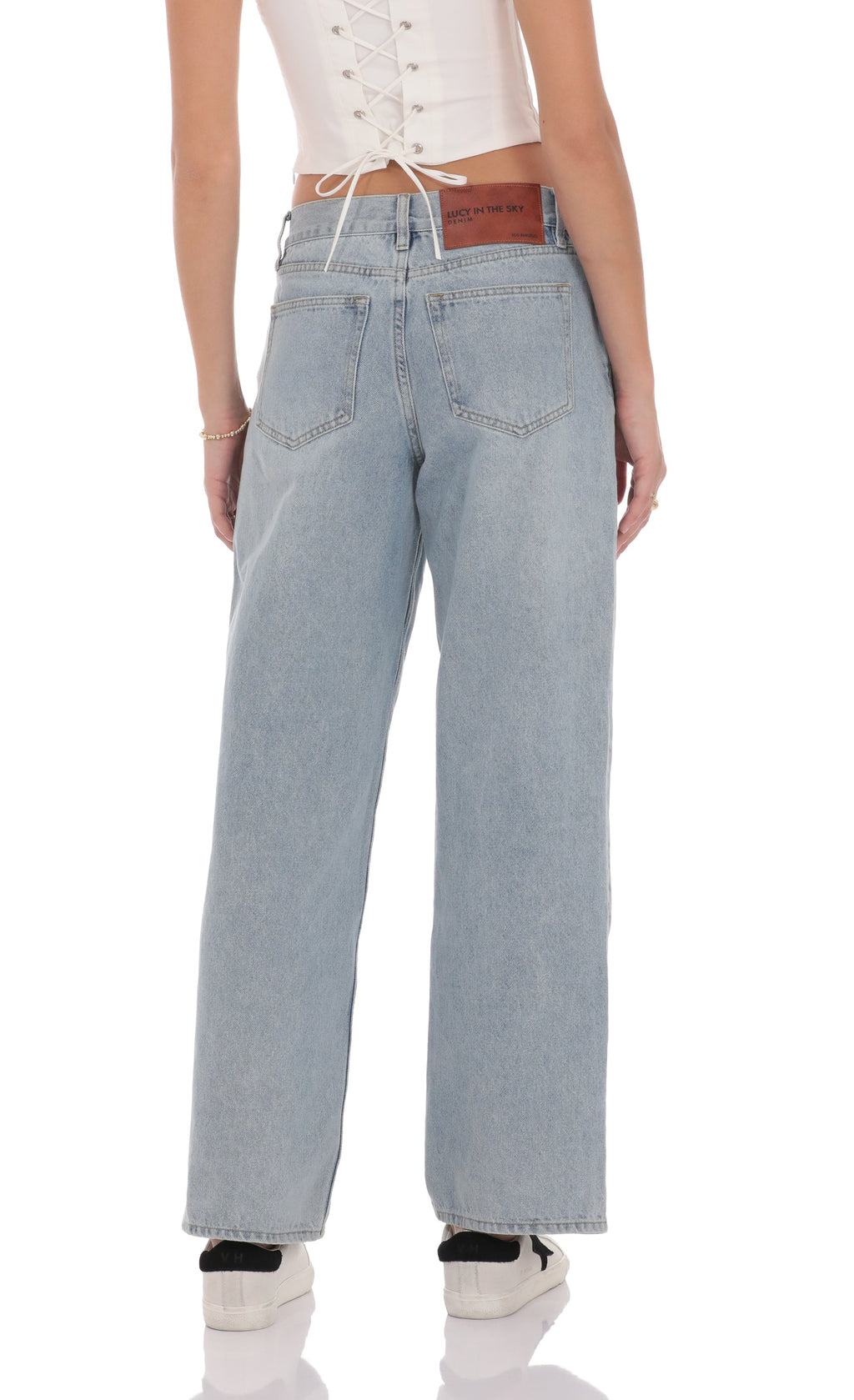 Low Rise Baggy Jeans in Light Blue