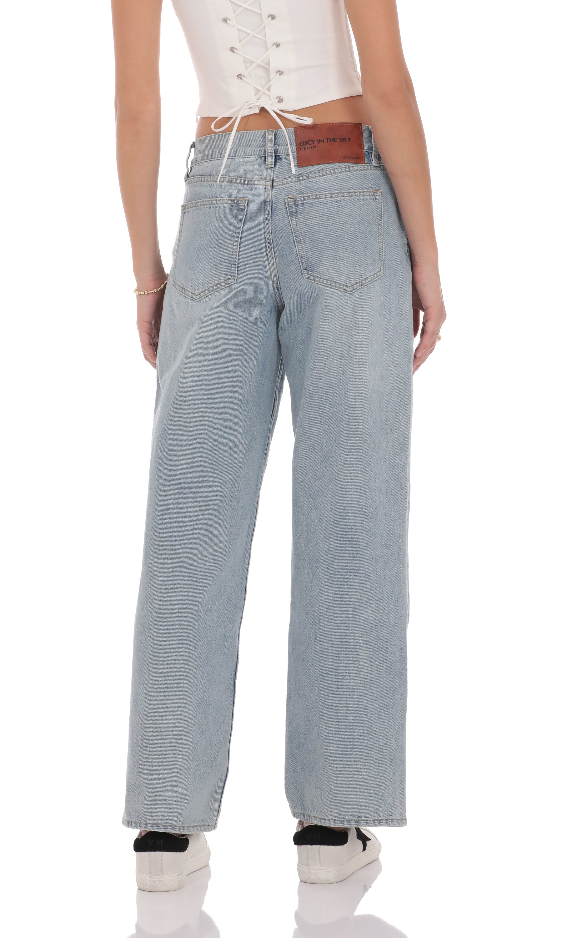 Low Rise Baggy Jeans in Light Blue