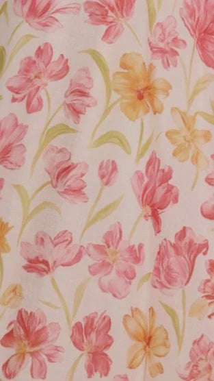 Rahima Maxi Dress - Pink/Yellow Flower