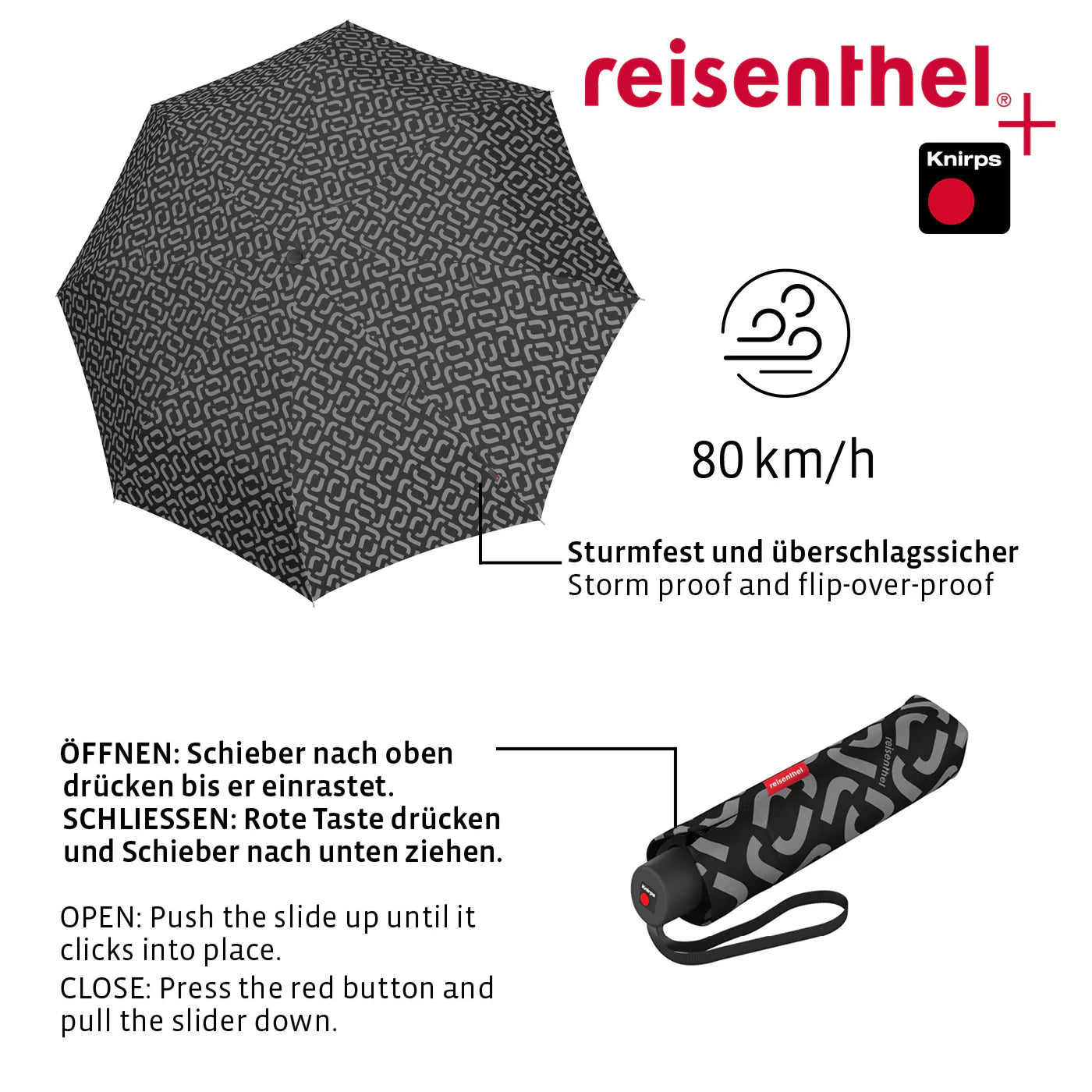 Umbrella Pocket Classic Signature Black