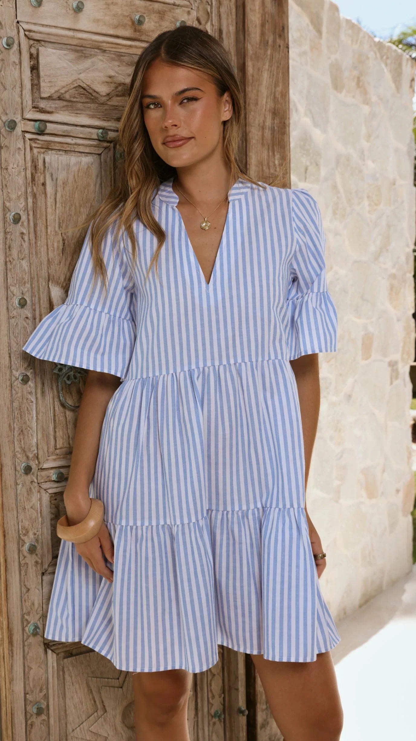 Tarnie Mini Dress - Blue Stripe
