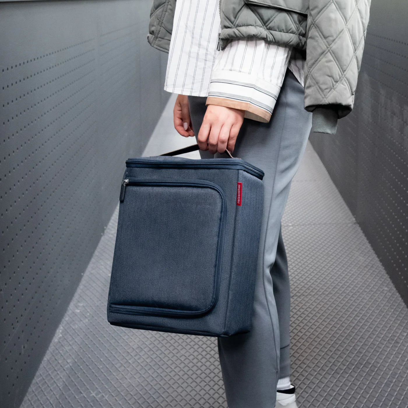 Coolerbox Herringbone Dark Blue