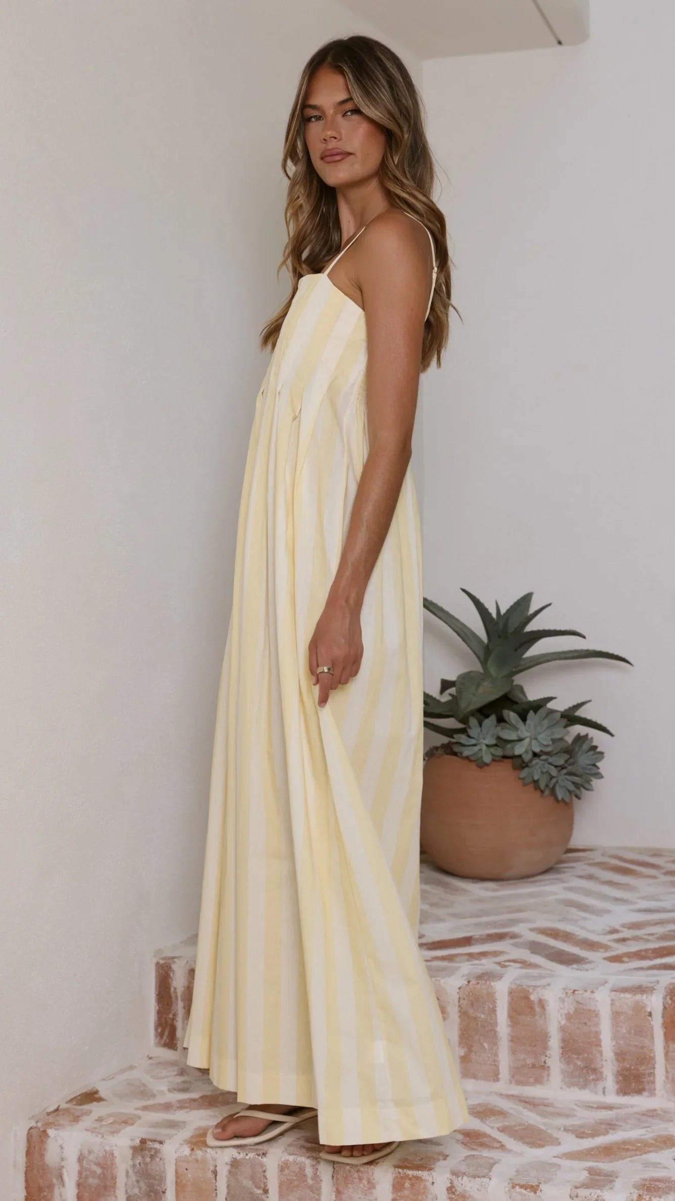 Pippa Maxi Dress - Yellow Stripe