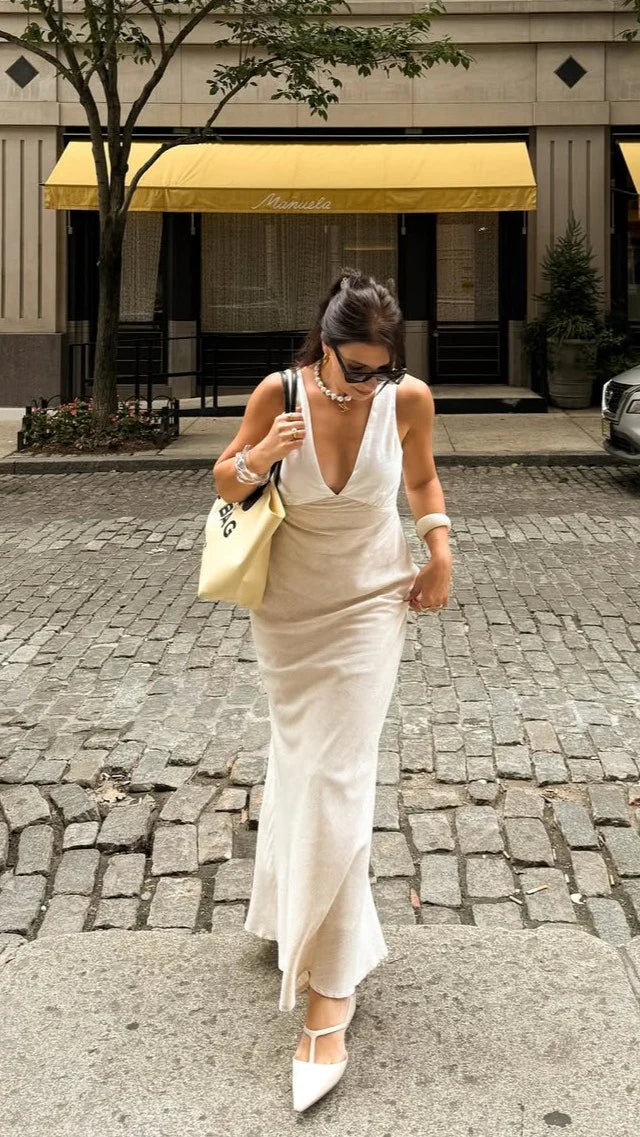 Dae Maxi Dress - White/Natural
