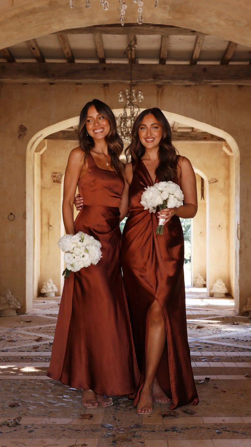 Alaria Maxikleid – Rostrot