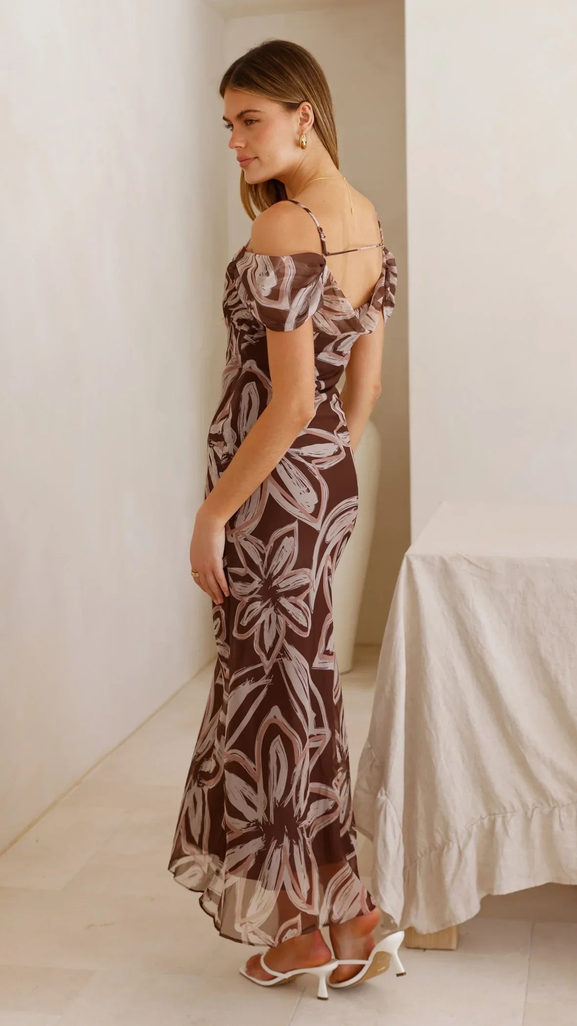 Adrianna Maxi Dress - Brown Floral