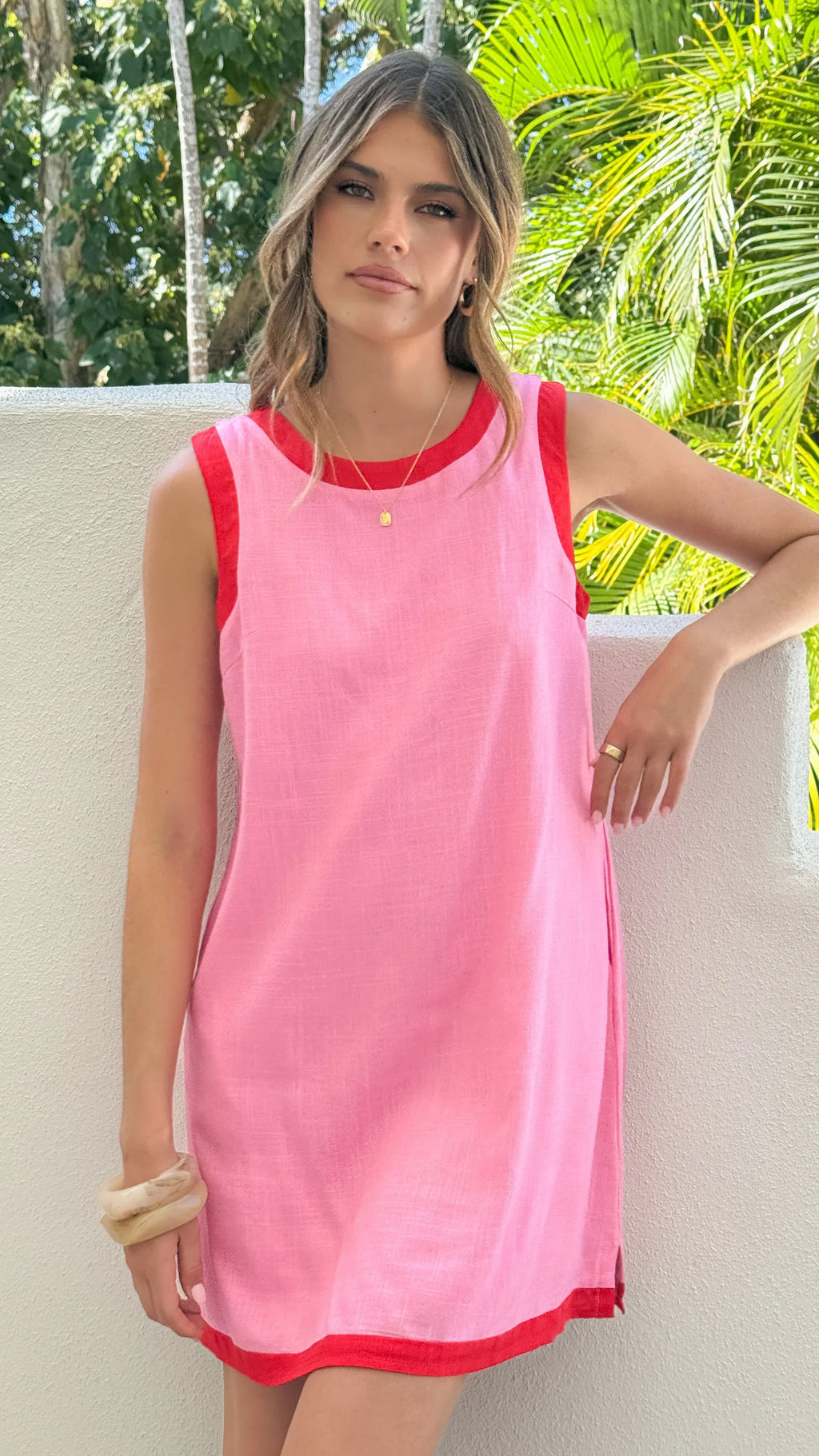 Amara Mini Dress - Pink/Red