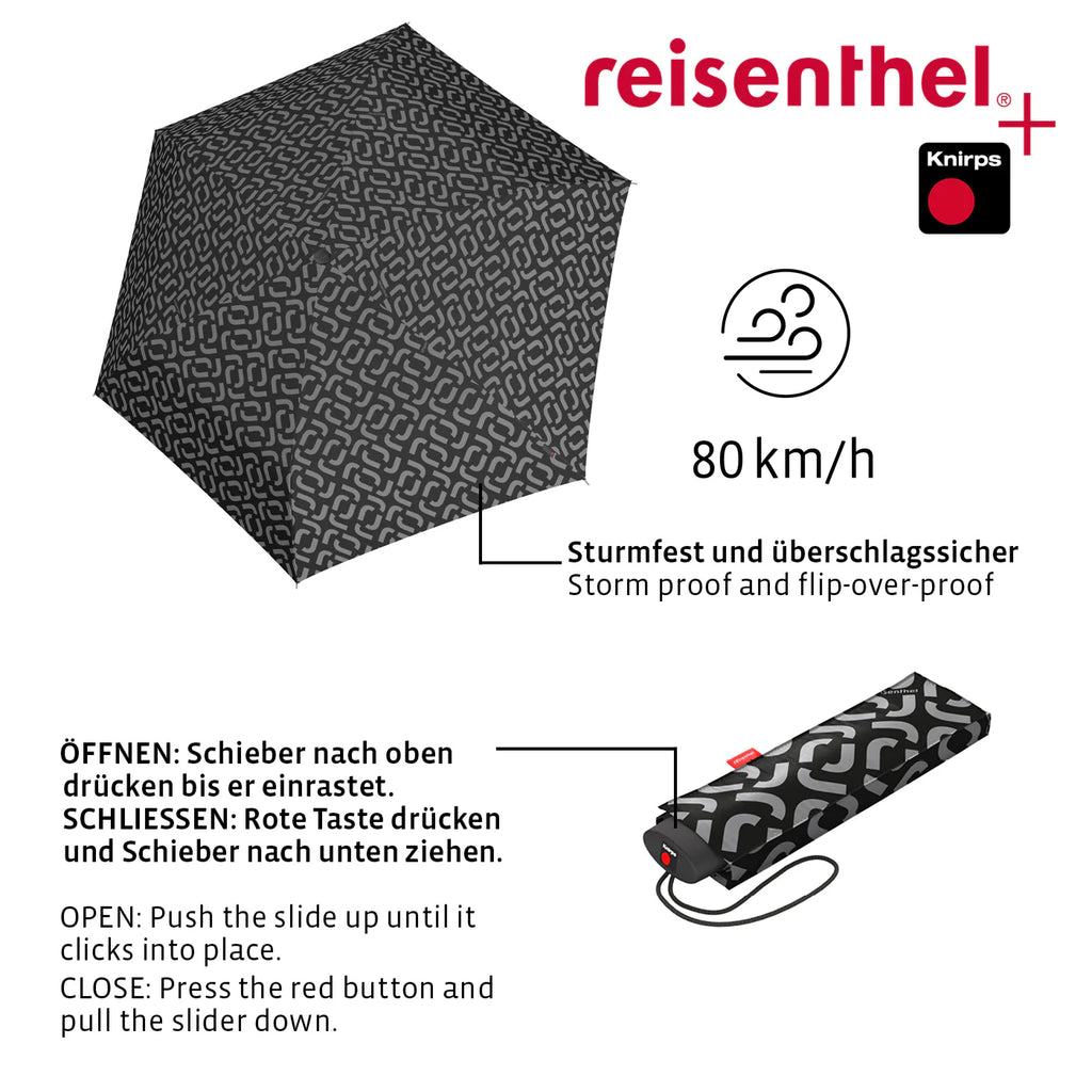 Umbrella Pocket Mini Signature Black