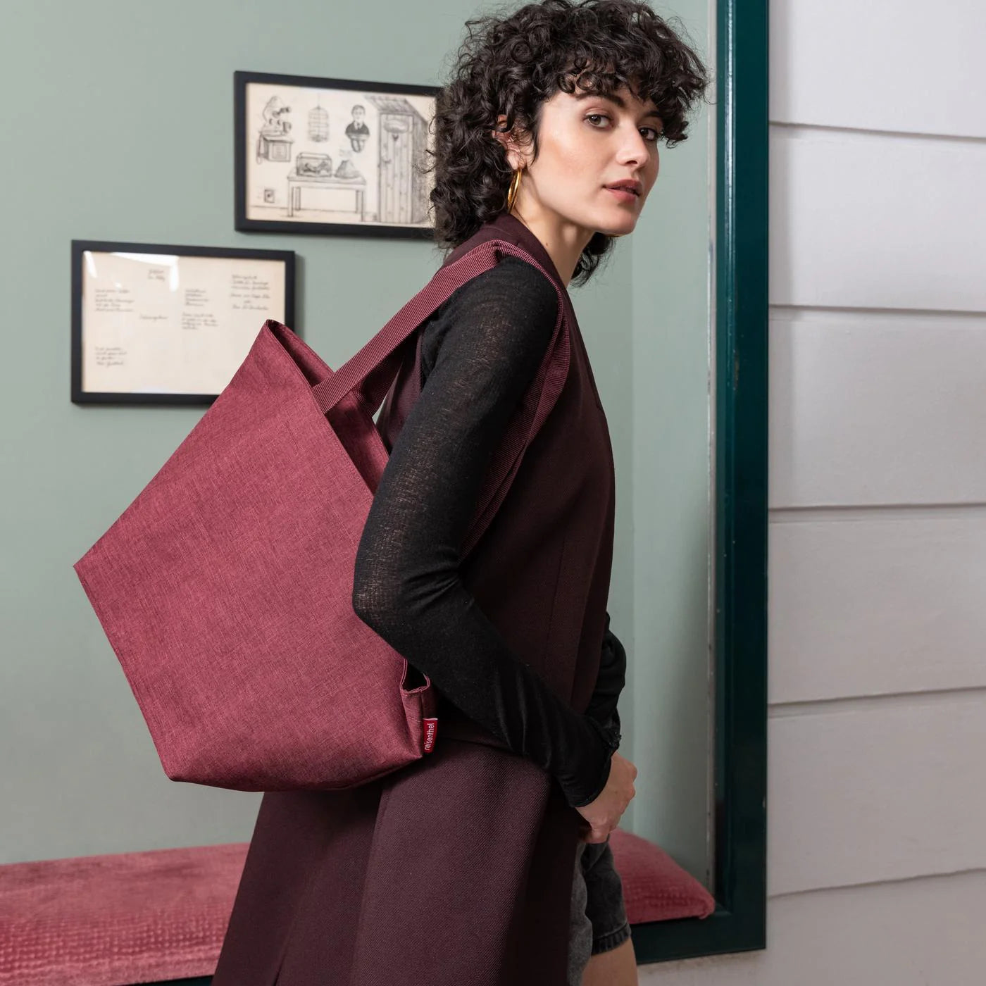Shopper M Twist Maroon
