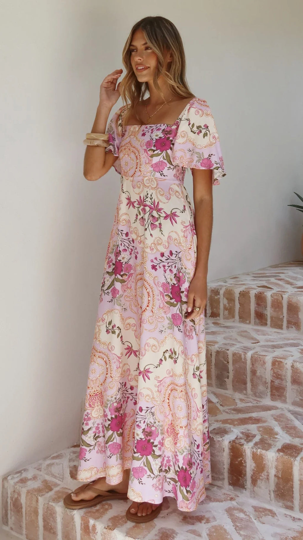 Tamar Maxi Dress - Pink Floral