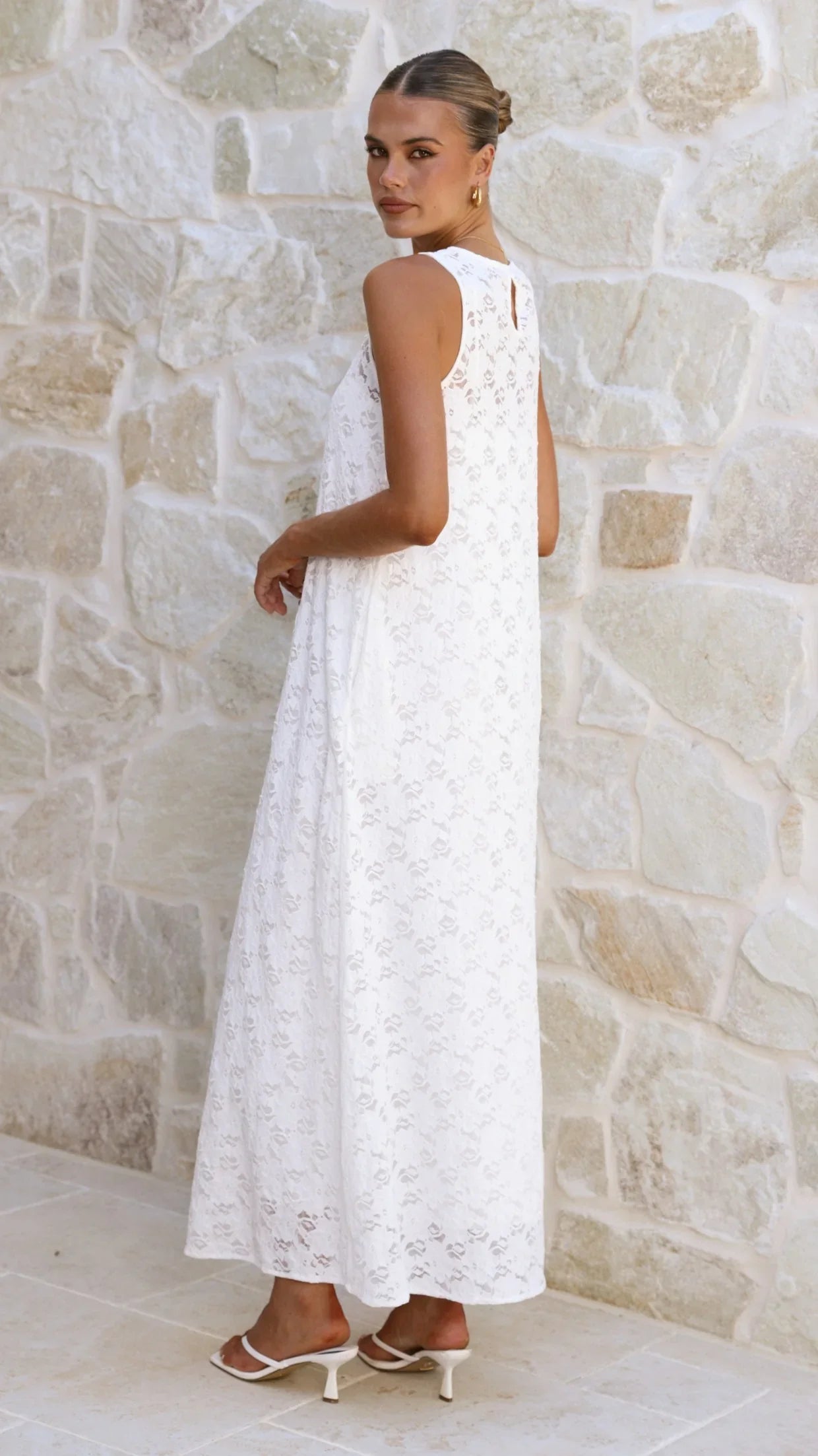 Cerelia Maxi Dress - White Lace