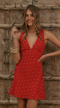 Gabriella Mini Dress - Red Floral