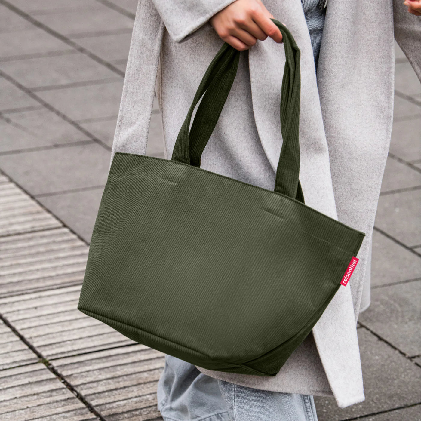 Shopper M Cord Dark Matcha