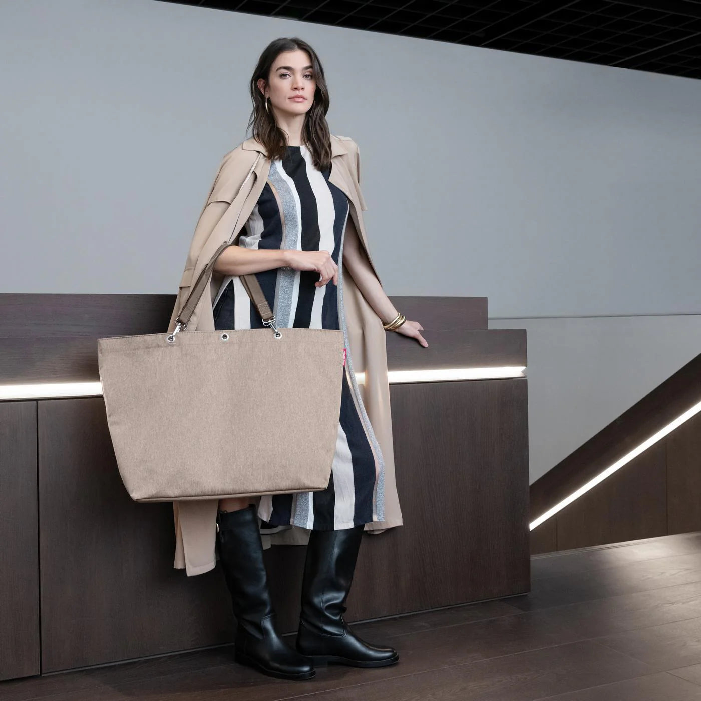 Shopper Xl Herringbone Mokka