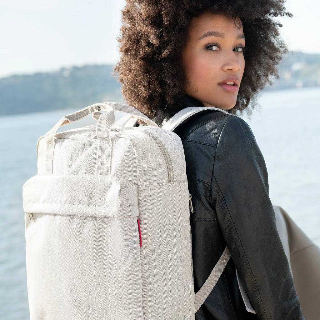 Allday Backpack M Herringbone Sand