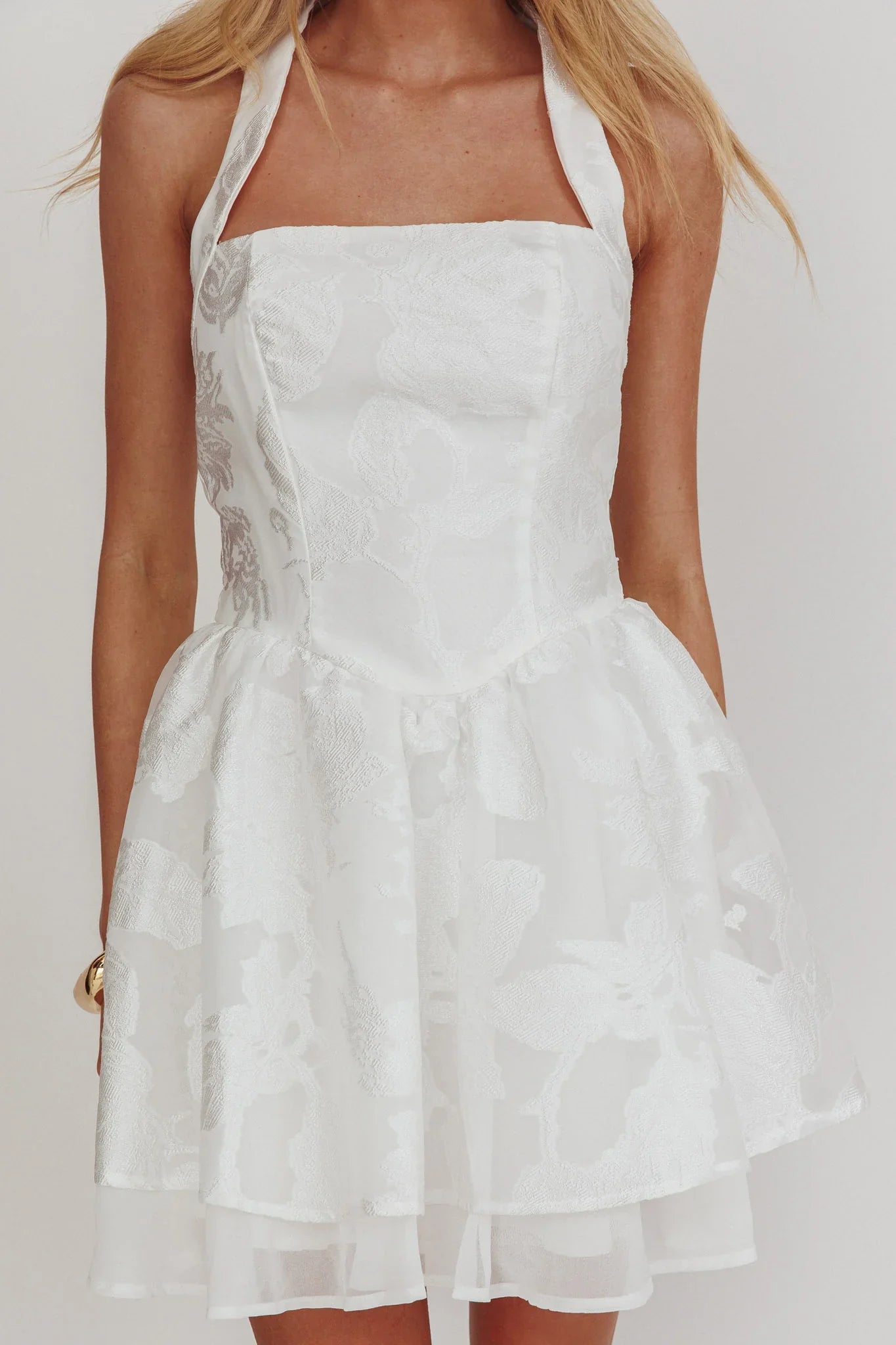 Lusting Halter A-Line Mini Dress White