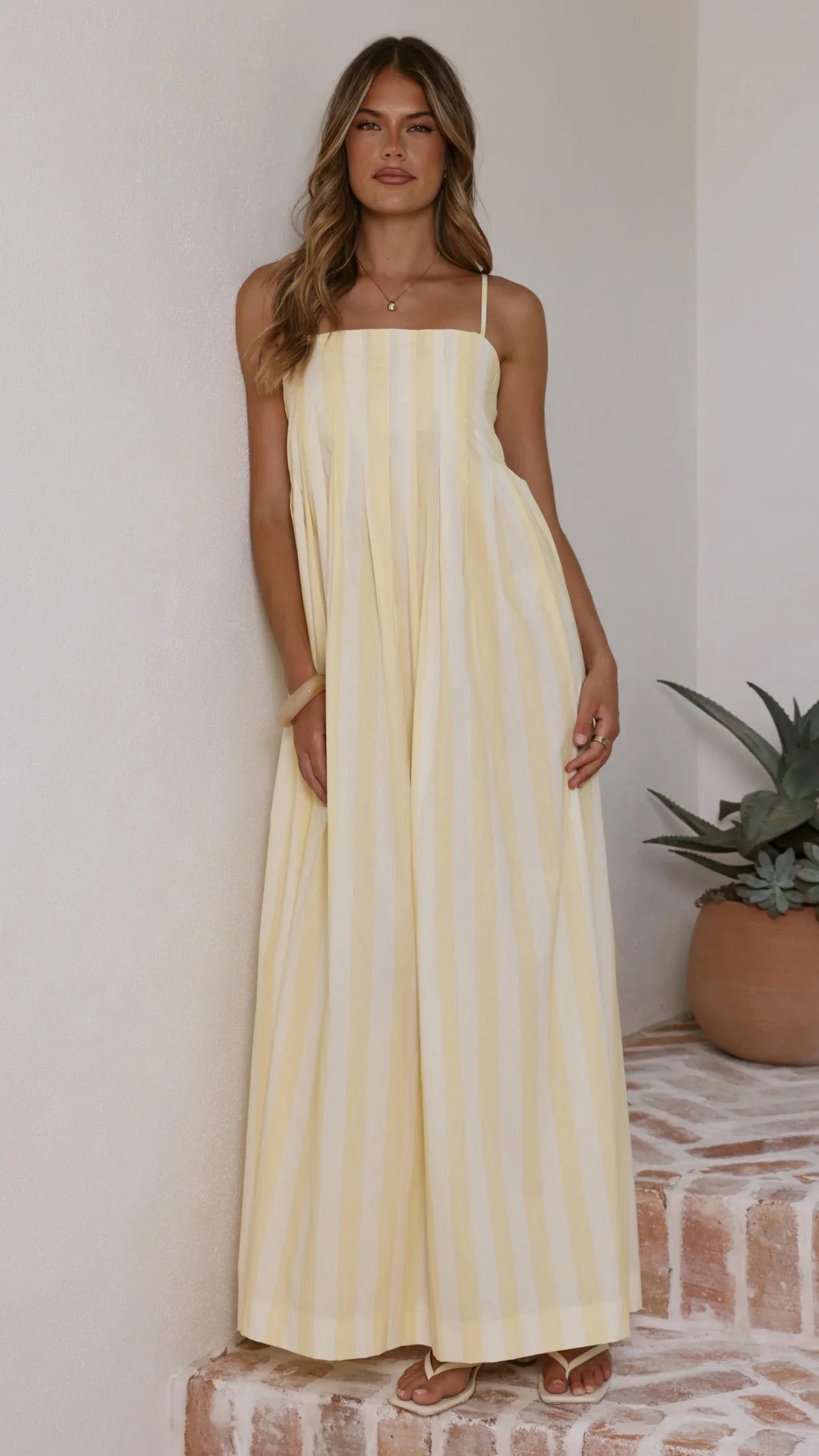 Pippa Maxi Dress - Yellow Stripe