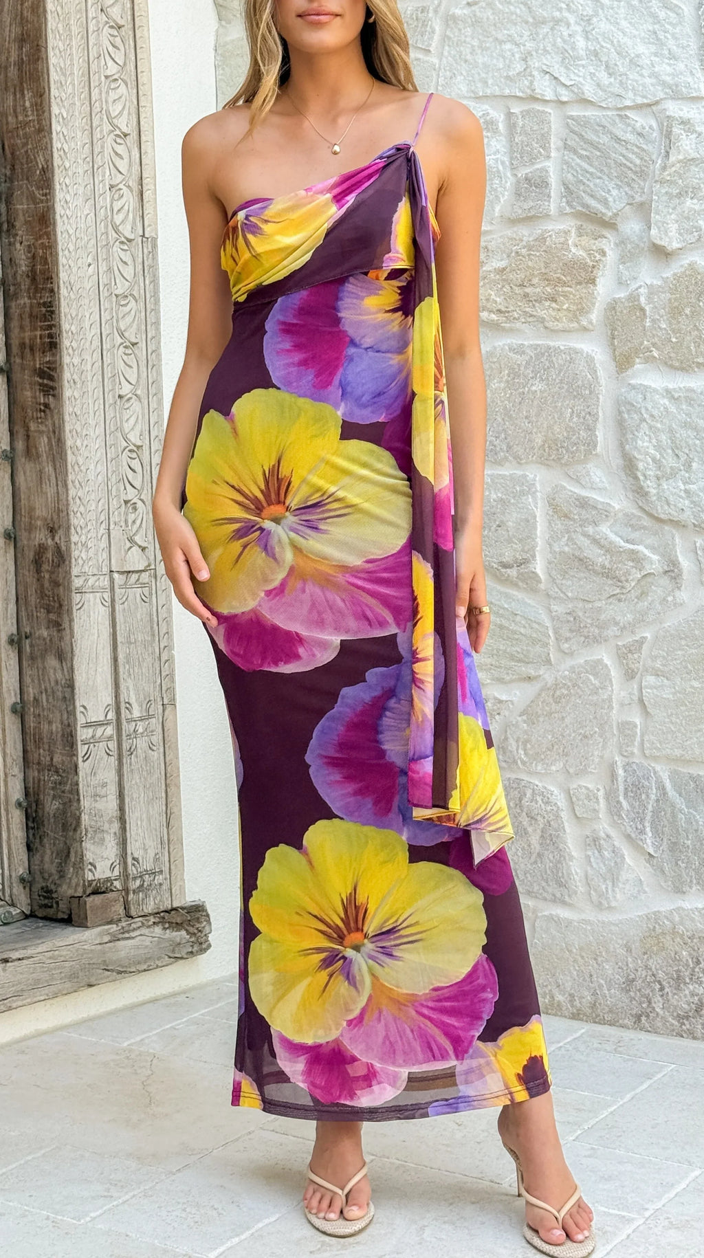 Haviana Maxi Dress - Purple/Yellow Floral