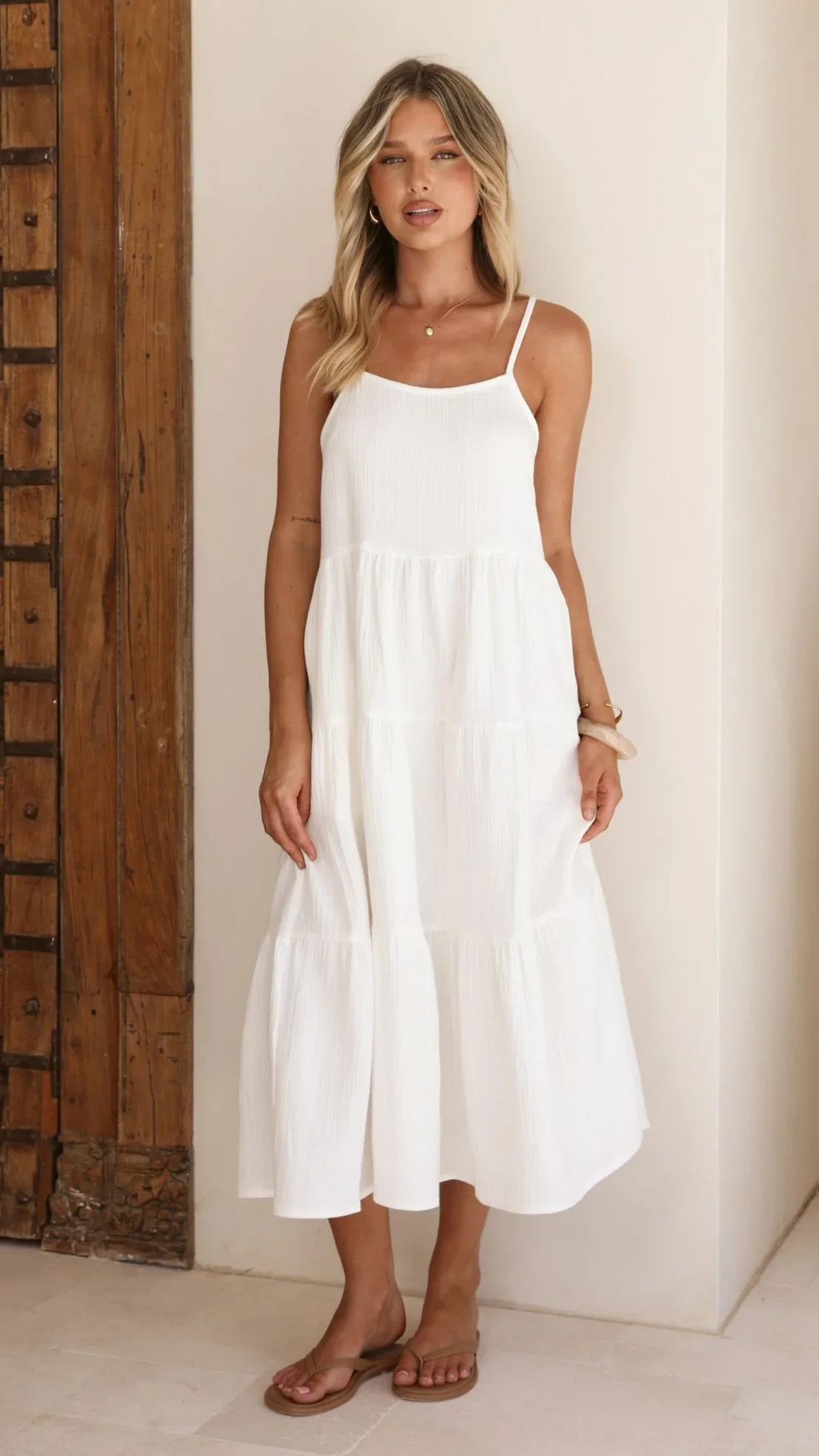Kara Midi Dress - White