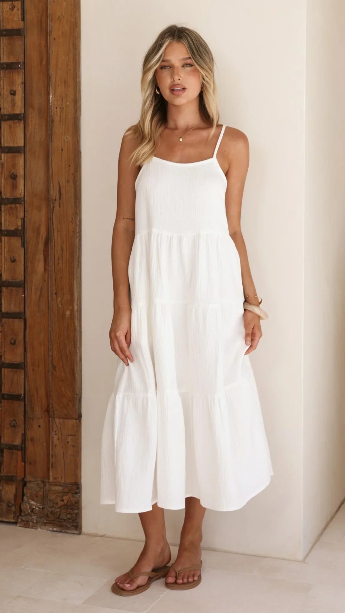 Kara Midi Dress - White