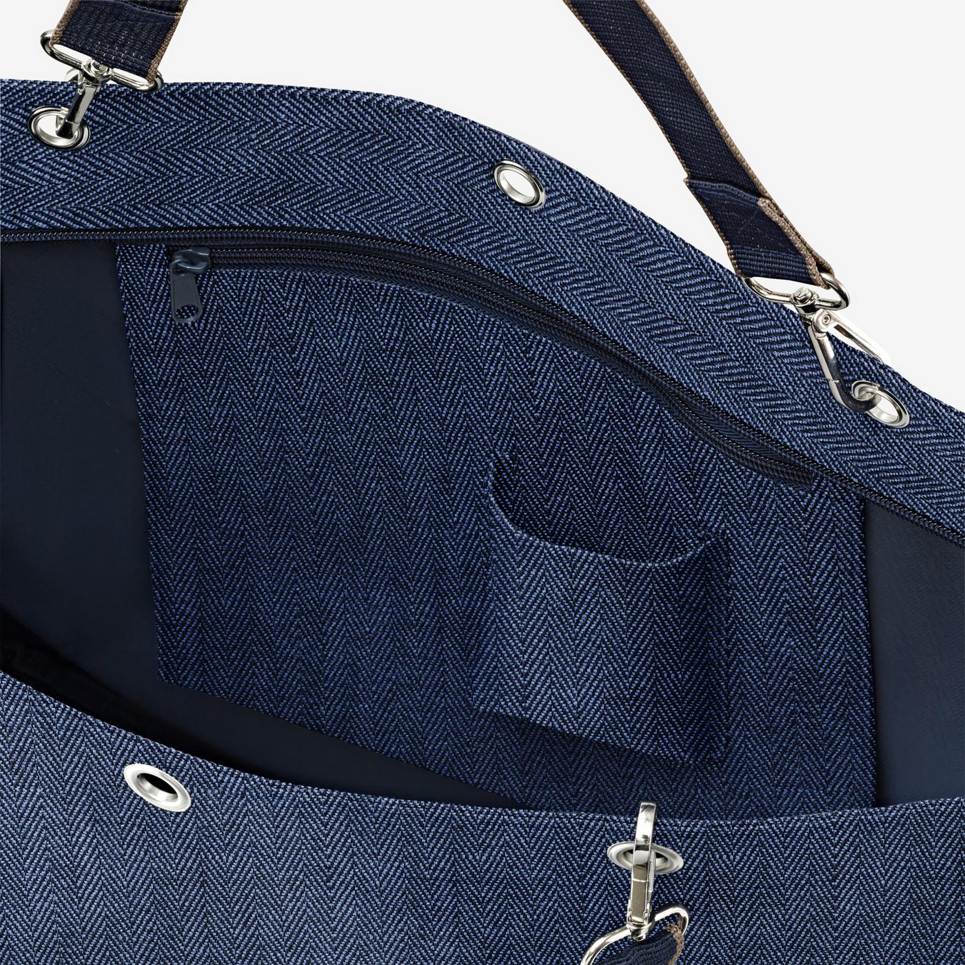 Shopper Xl Herringbone Dark Blue