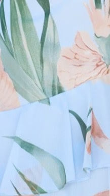 Reina Tiered Maxi Dress - Blue Floral