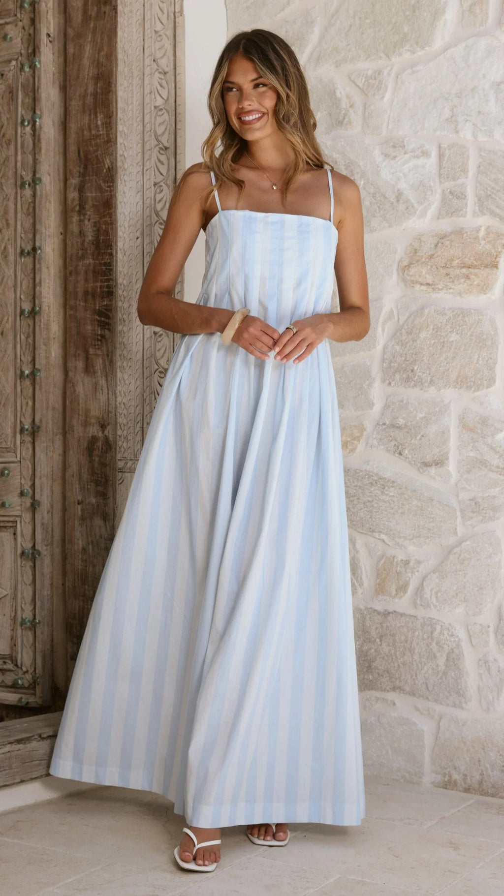Pippa Maxi Dress - Blue Stripe