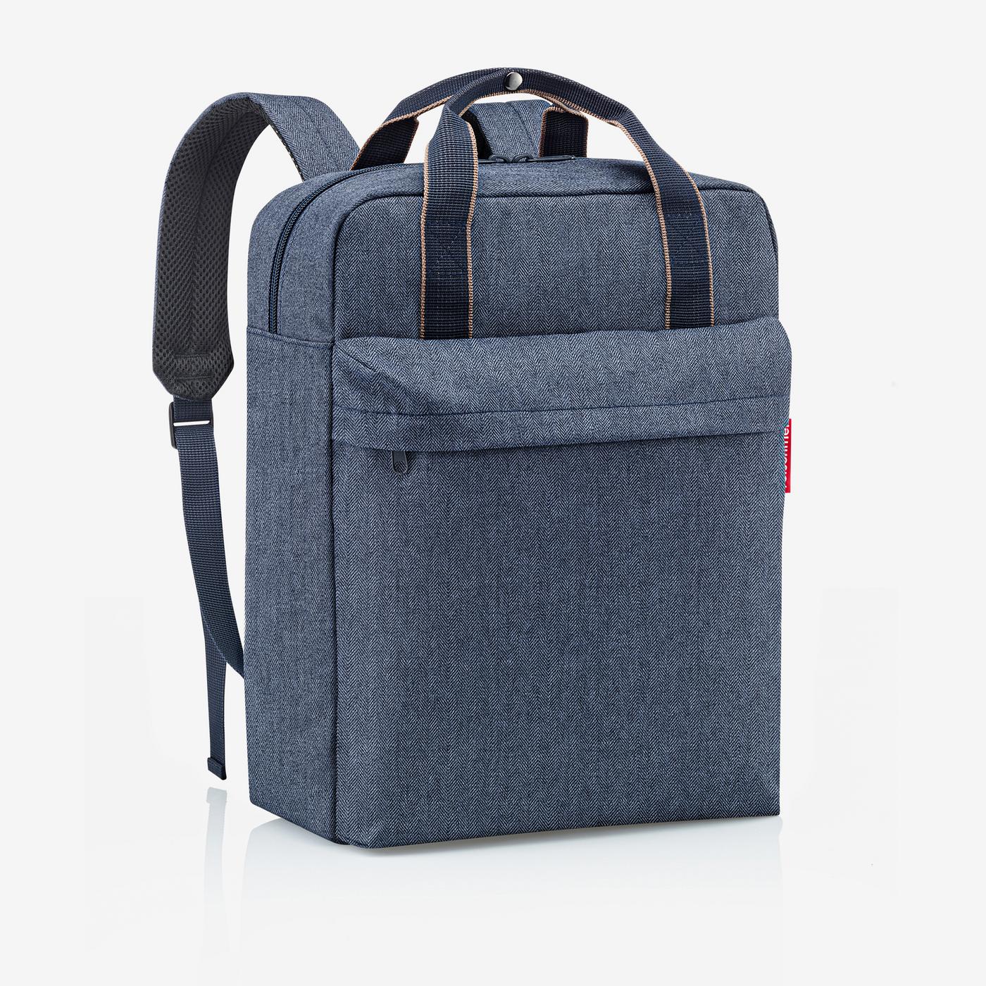 Allday Backpack M Herringbone Dark Blue